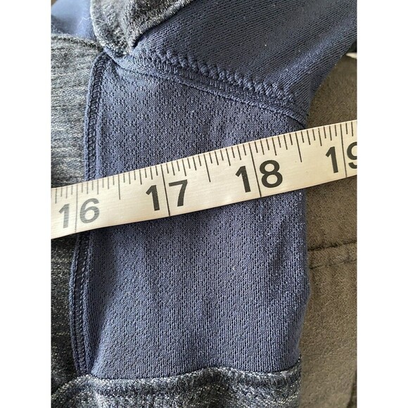 Lululemon Forme Slub Denim Limitless Blue Black Luon Zip Sweatshirt Jacket Sz 10 - Picture 7 of 8